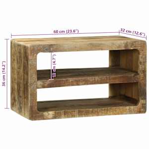 Televizní skříň 60 x 32 x 36 cm Masivní magnovníkové dřevo - obrázek 11