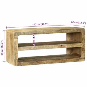 Televizní skříň 80 x 32 x 36 cm Masivní magnovníkové dřevo - obrázek 11