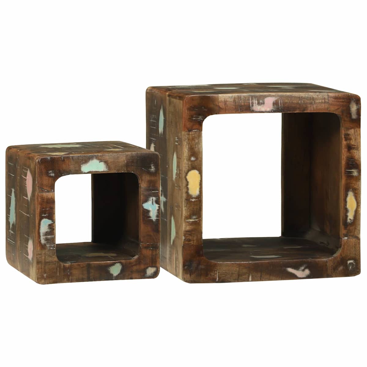 TV Enheder 2 stk. Flerfarvet 36 x 30 x 36 cm Solid genbrugs træ - Billede 2