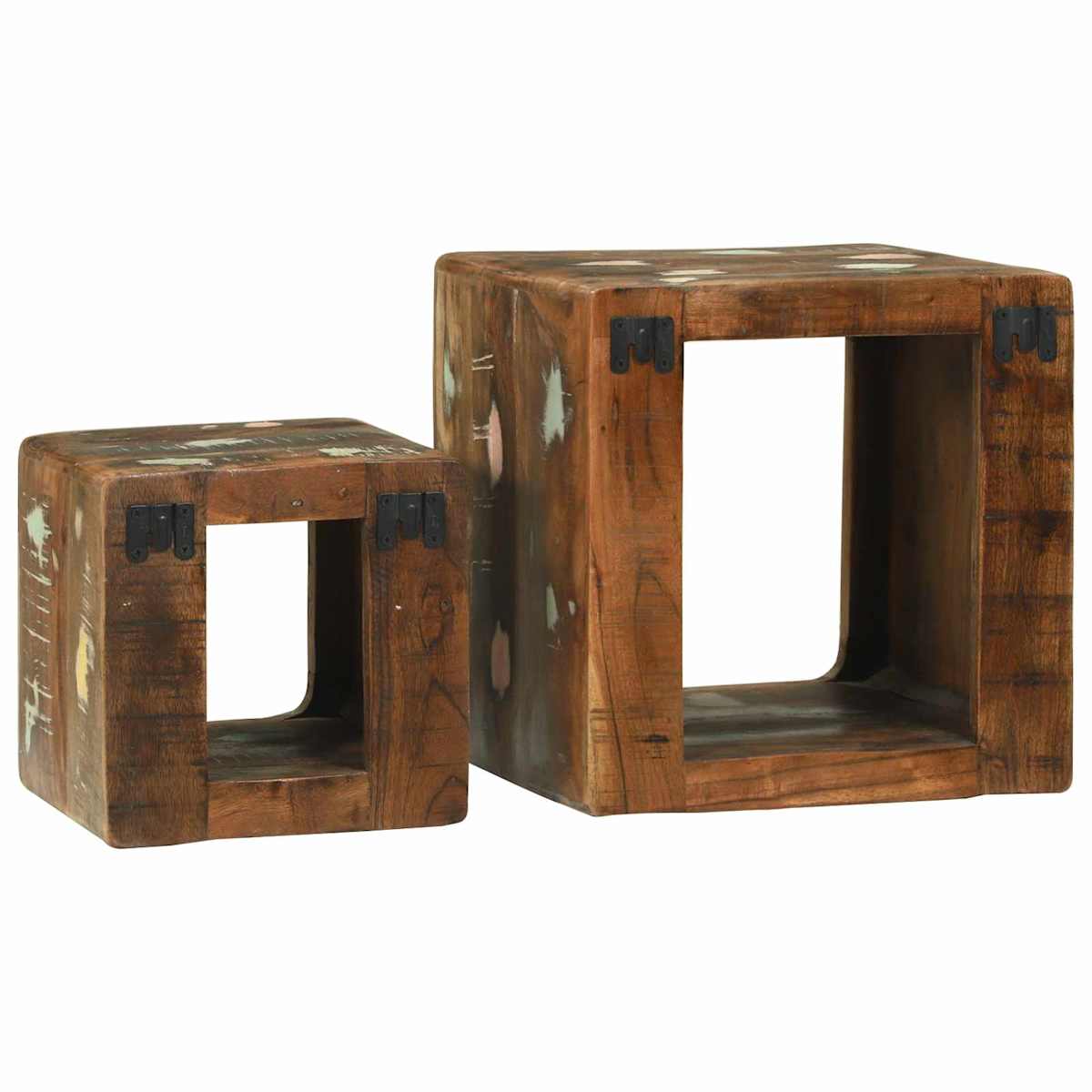 TV Enheder 2 stk. Flerfarvet 36 x 30 x 36 cm Solid genbrugs træ - Billede 7