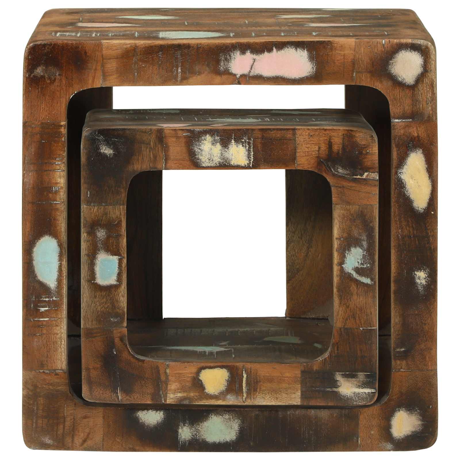 TV enote 2 pcs večbarvno 36 x 30 x 36 cm Trdna obnovljena les - slika 3