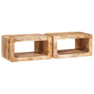 Noční stolek 2 pcs Hnědá 45 x 30 x 24 cm Masivní mangové dřevo - obrázek 1