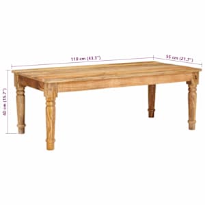 Konferenční stolek Hnědá 110 x 55 x 40 cm Masivní mangové dřevo - obrázek 10