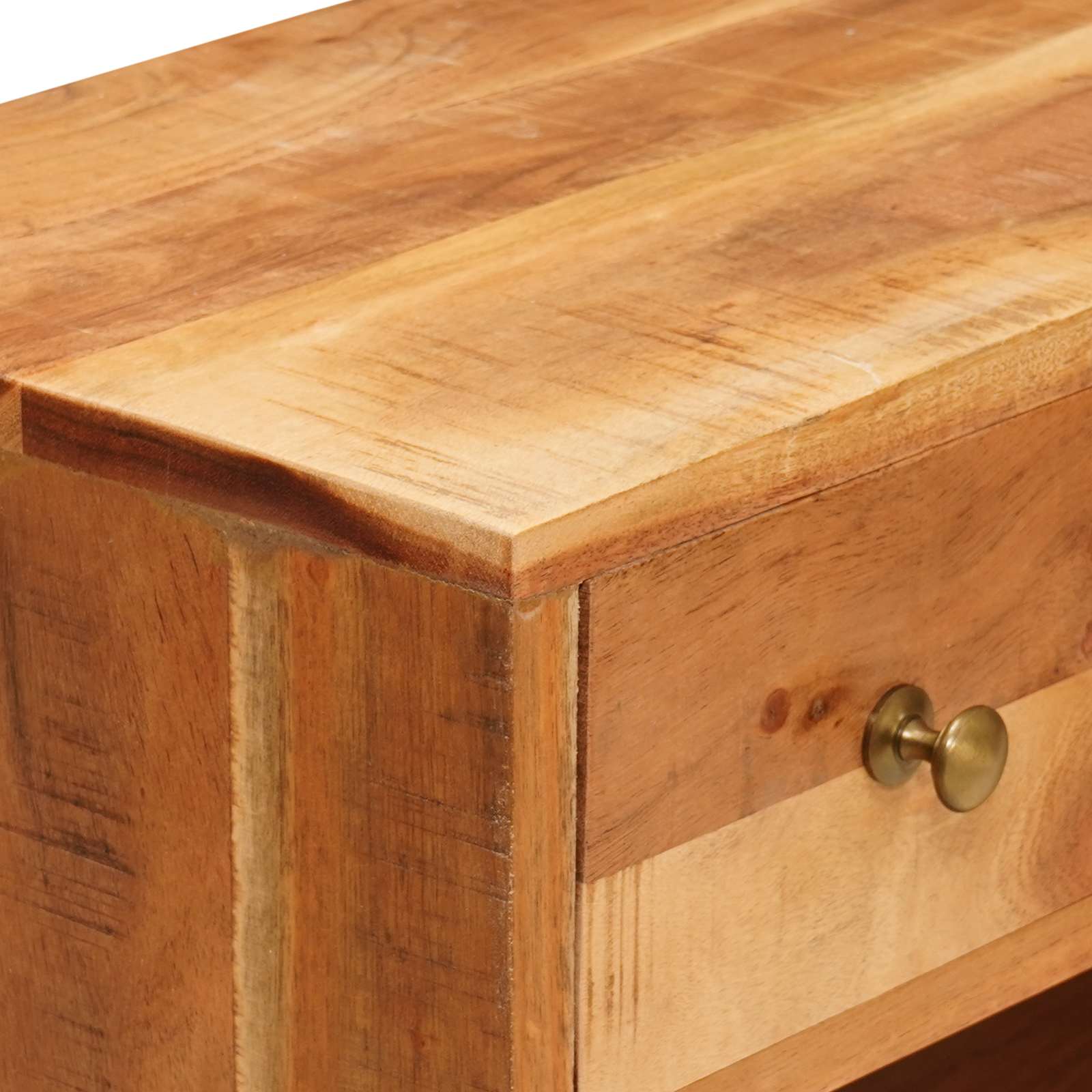 TV-kaappi Luonnollinen 110 x 30 x 44 cm Tiheä akasiapuu - Image 8