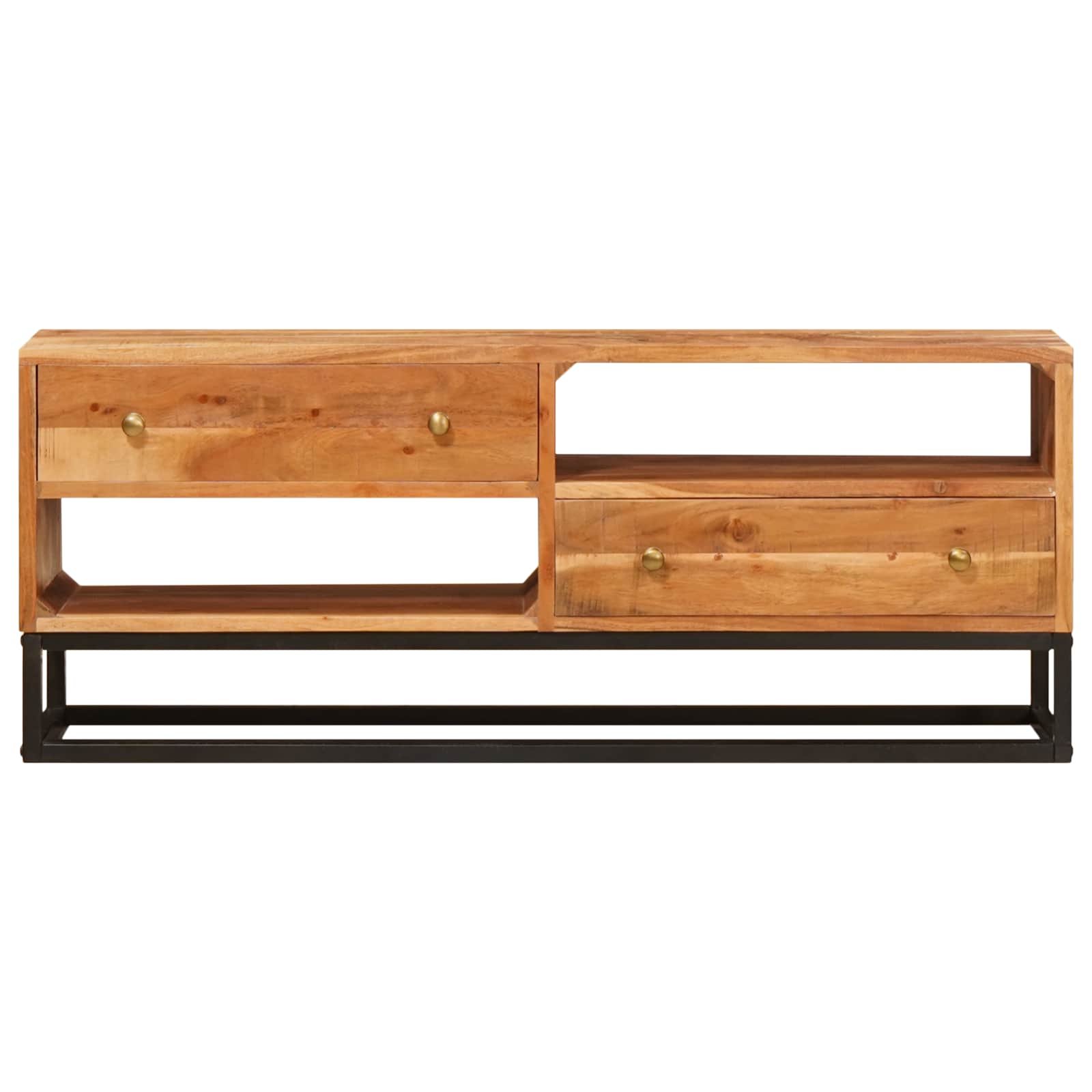 TV-kaappi Luonnollinen 110 x 30 x 44 cm Tiheä akasiapuu - Image 5