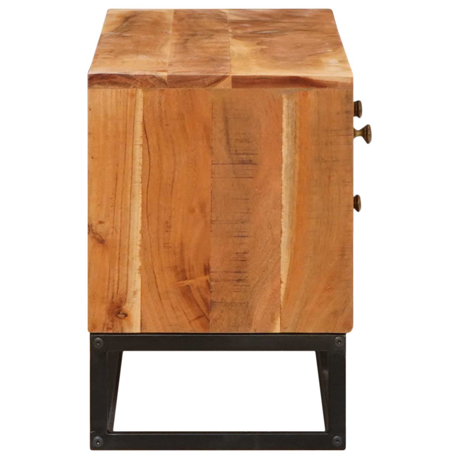 TV-kaappi Luonnollinen 110 x 30 x 44 cm Tiheä akasiapuu - Image 6