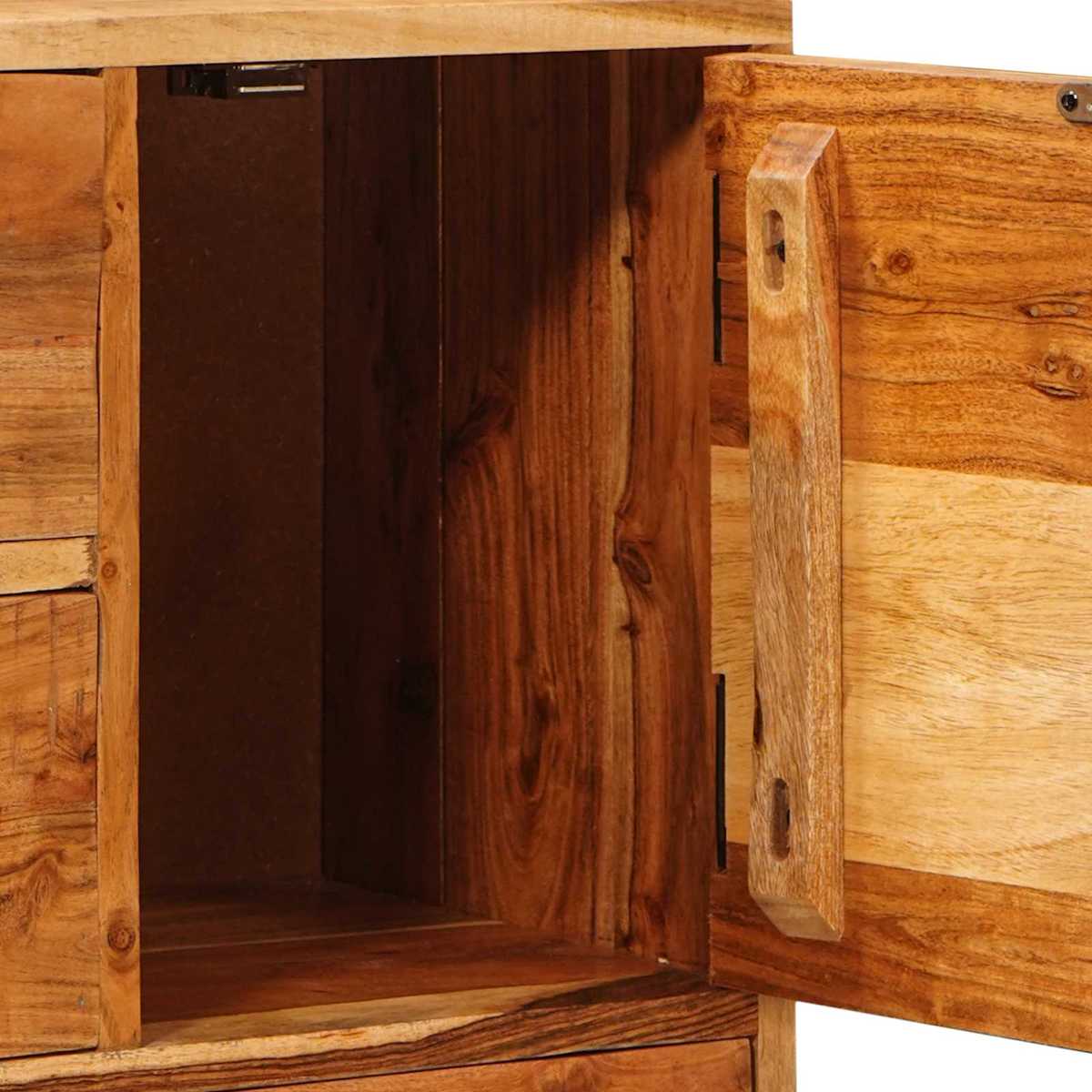Skuffeskab Naturfarvet 55 x 30 x 90 cm Massivt Akacietræ - Billede 10