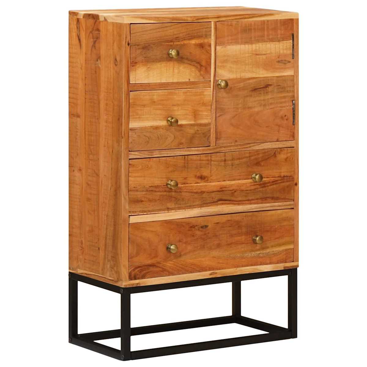 Skuffeskab Naturfarvet 55 x 30 x 90 cm Massivt Akacietræ - Billede 5