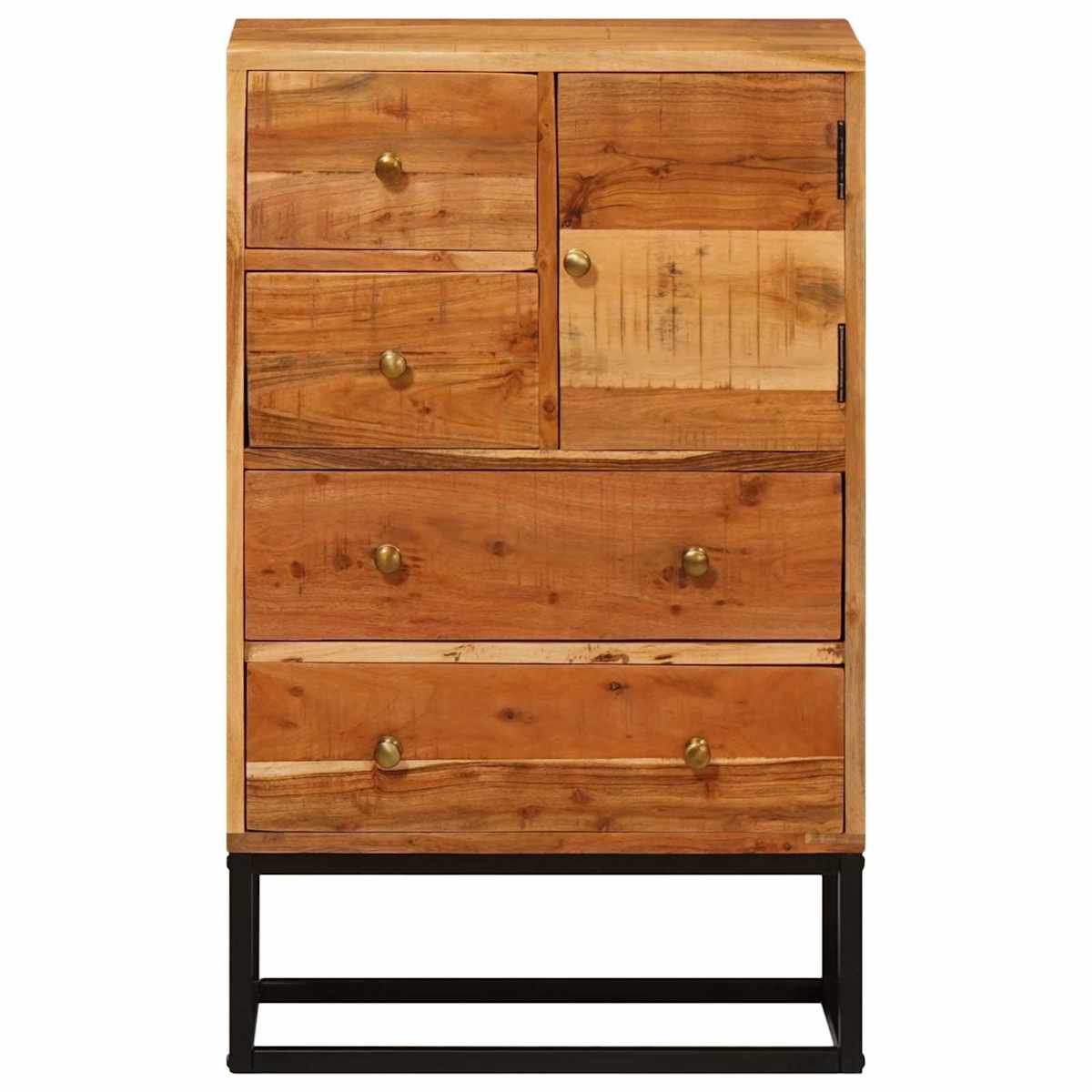 Skuffeskab Naturfarvet 55 x 30 x 90 cm Massivt Akacietræ - Billede 6
