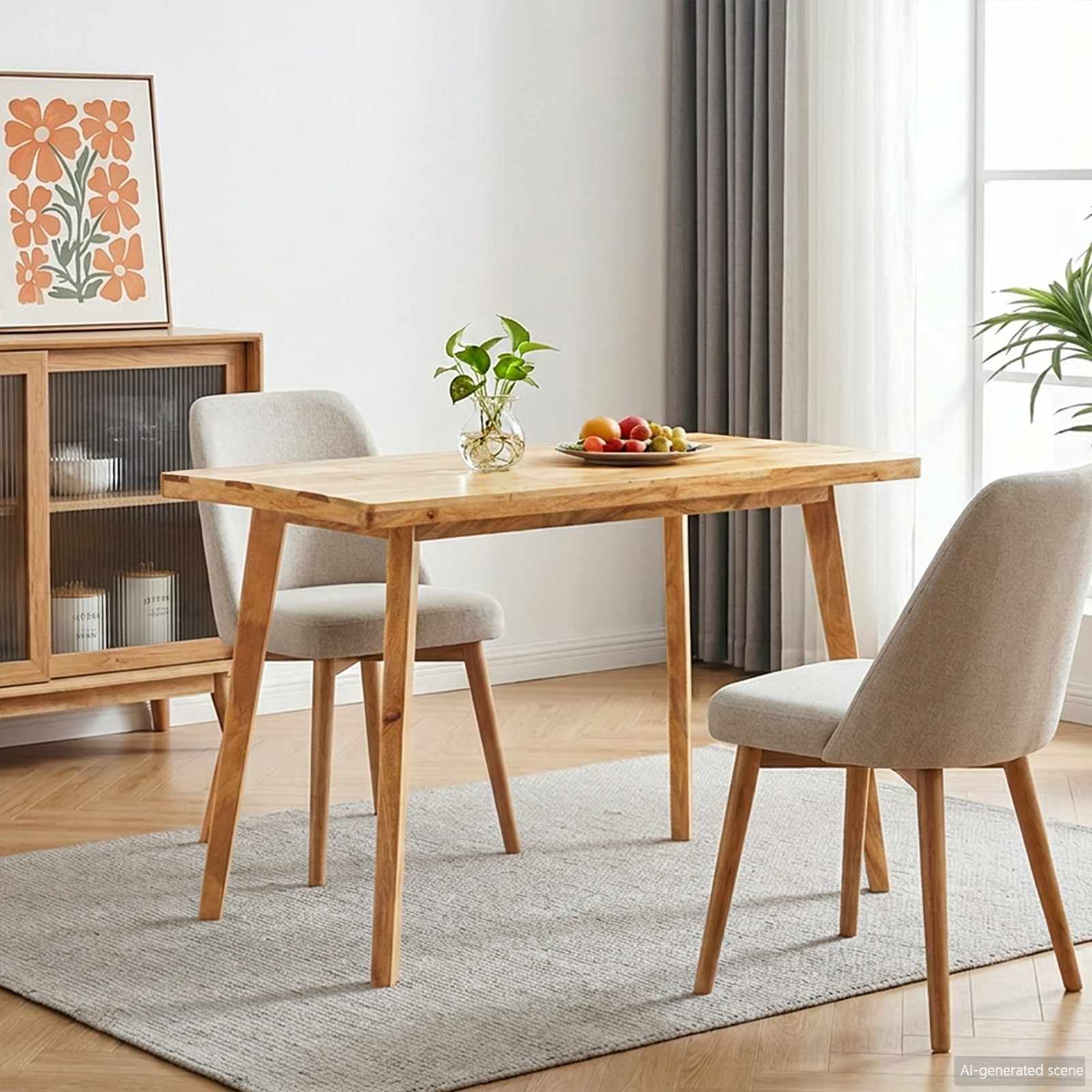 vidaXL Masă de dining natural 100 x 55 x 75 cm Lemn de mango solid