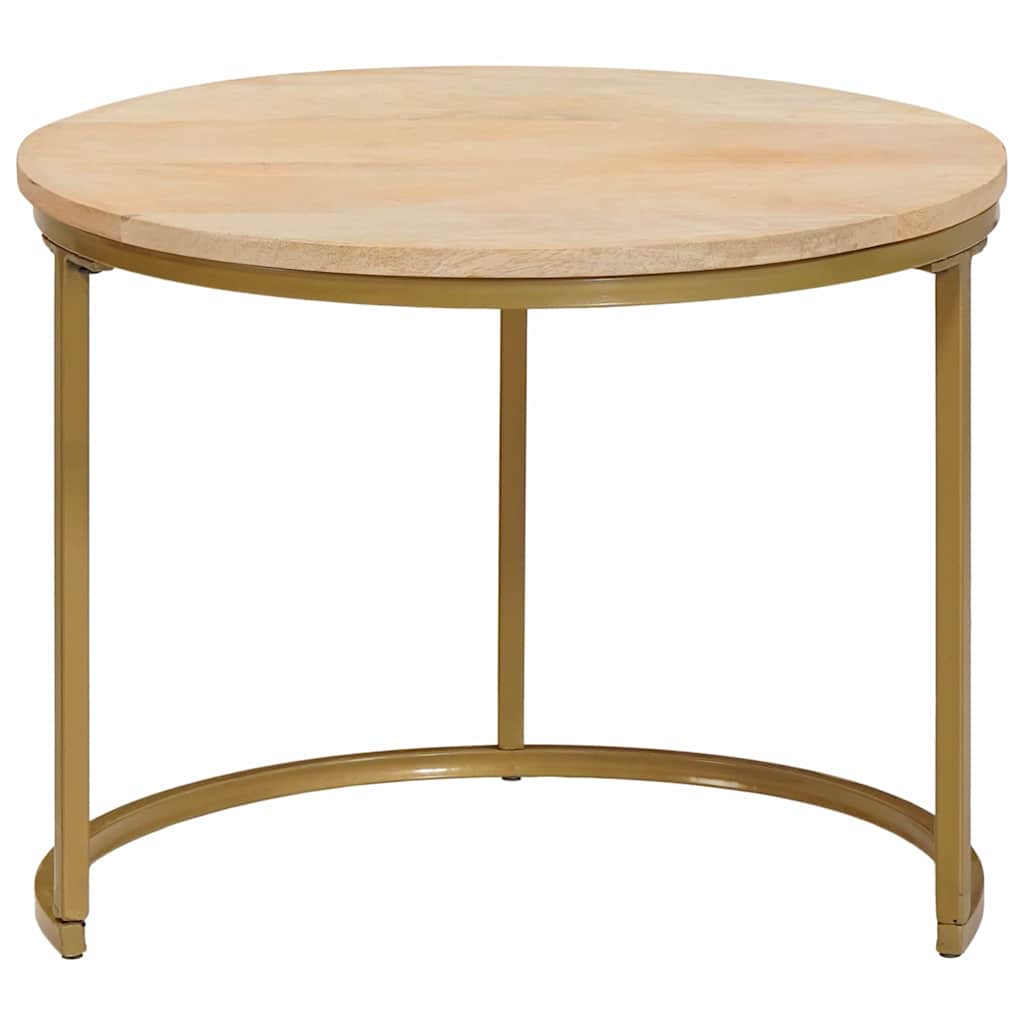 Nest Koffietafels 3 pcs Wit Massief mangohout en staal image 4