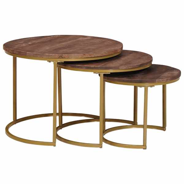 vidaXL Pesitsevad Kohvilaud 3 tk Tume pruun 60 x 60 x 45 cm
