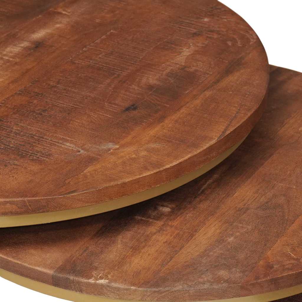 Nesting маси за кафе 3 pcs Масивно мангово дърво и стомана - Image 8