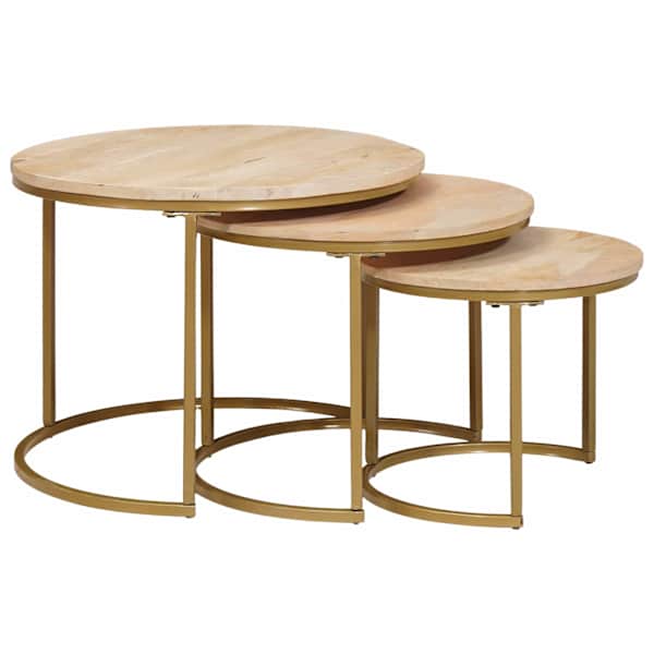 vidaXL Pesitsevad Kohvilaud 3 tk Pruun 54 x 54 x 40 cm