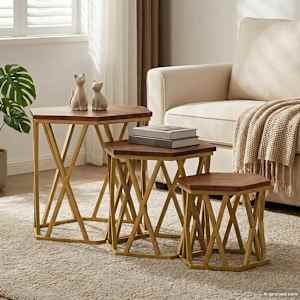 Klubske mizice Rjava 55 x 55 x 50 cm Masiven les manga