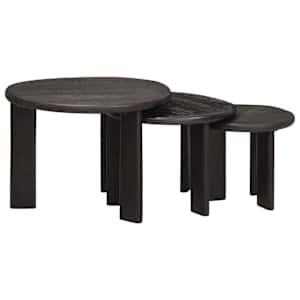 Hnízdicí kávové stolky 3 pcs Bílá Masivní mangové dřevo - obrázek 4