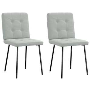 Jedilni stoli 2 kosa svetlo siv žamet