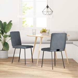 vidaXL Chaises &agrave; manger lot de 2 Gris fonc&eacute; Velours