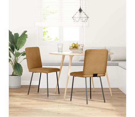 vidaXL Трапезни столове, 2 бр, кафяви, кадифе