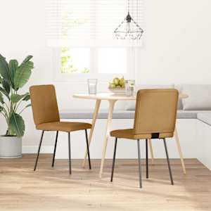 vidaXL Трапезни столове, 2 бр, кафяви, кадифе