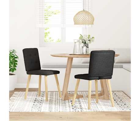 vidaXL Eetkamerstoelen 2 st stof zwart