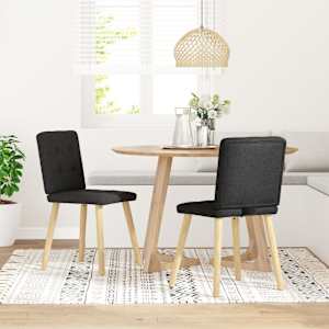 vidaXL Eetkamerstoelen 2 st stof zwart