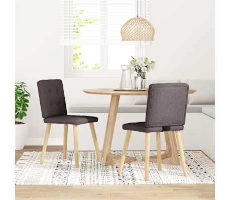 vidaXL spisebordsstole 2 stk. stof m&oslash;rkebrun