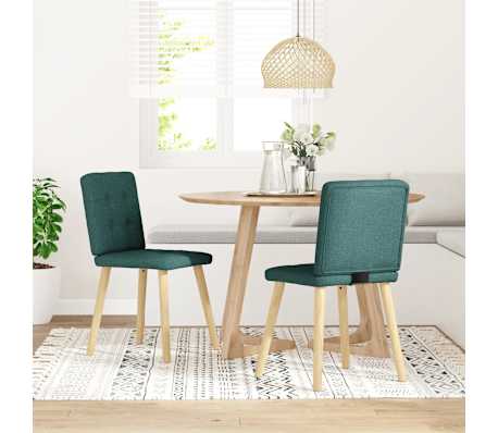 vidaXL söögitoolid 2 tk, tumeroheline, kangas