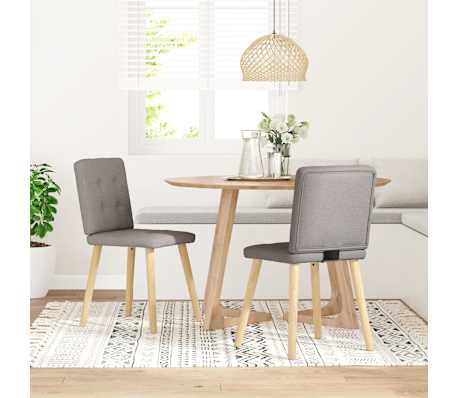 vidaXL Eetkamerstoelen draaibaar 2 st stof taupe