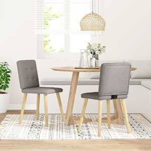 vidaXL Eetkamerstoelen draaibaar 2 st stof taupe