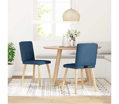 vidaXL Eetkamerstoelen 2 st stof blauw