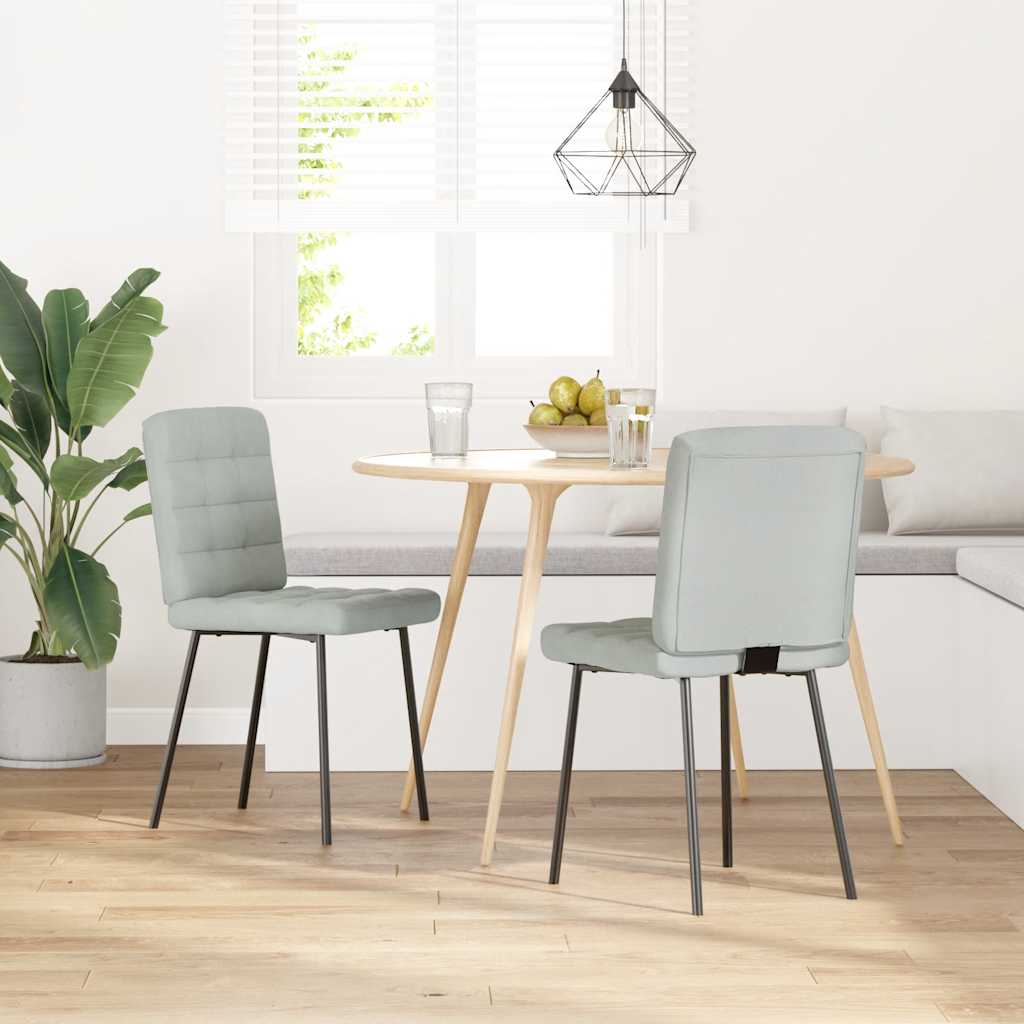 vidaXL Eetkamerstoelen 2 st fluweel lichtgrijs afbeelding