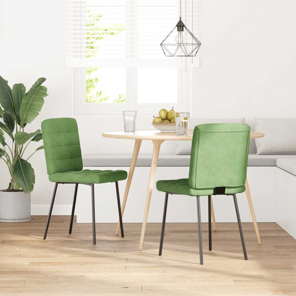 vidaXL Eetkamerstoelen 2 st fluweel lichtgroen