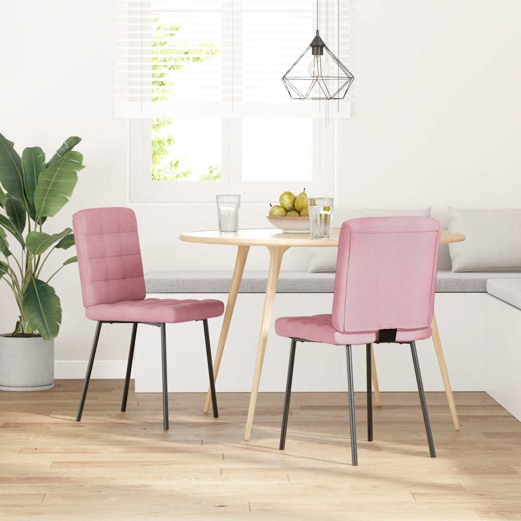 Thumbnail - vidaXL Esszimmerstühle 2 Stk. Rosa Samt