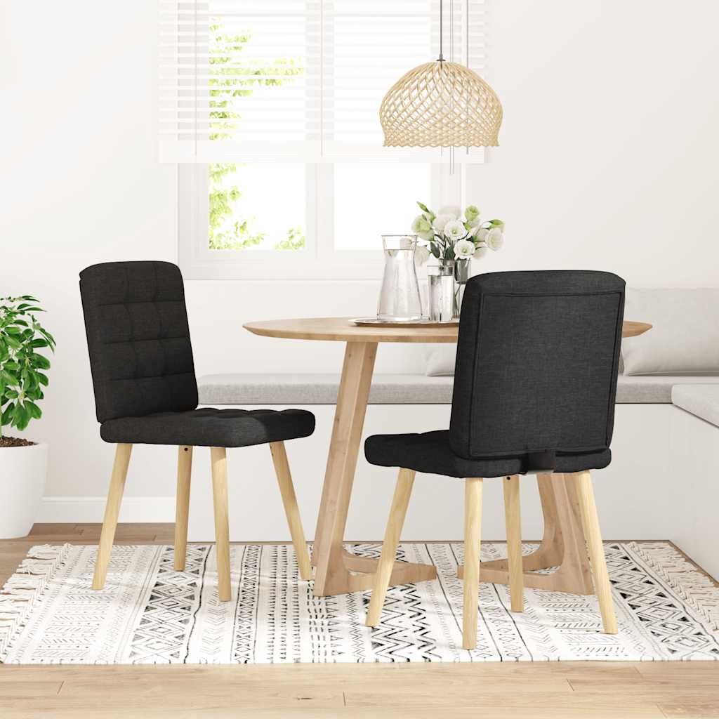 vidaXL Eetkamerstoelen 2 st stof zwart afbeelding