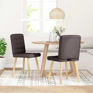 Jídelní židle 2 ks tmavě hnědé textil - obrázek 2