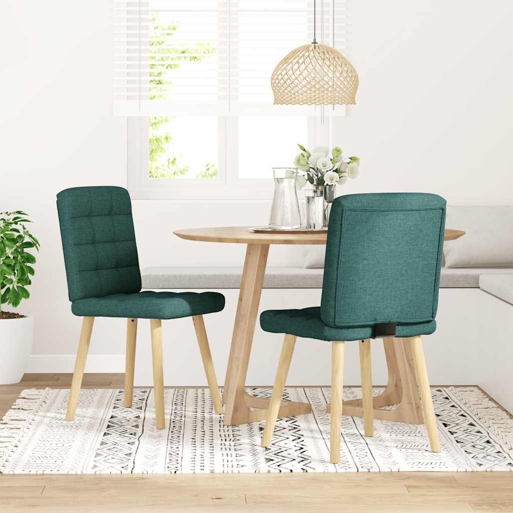 vidaXL Eetkamerstoelen 2 st stof donkergroen afbeelding