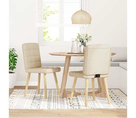 vidaXL Jídelní židle 2 ks krémové textil