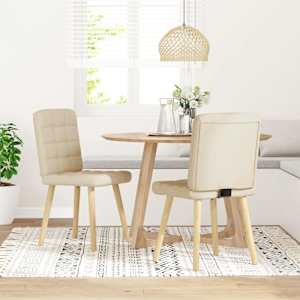 vidaXL Jídelní židle 2 ks krémové textil