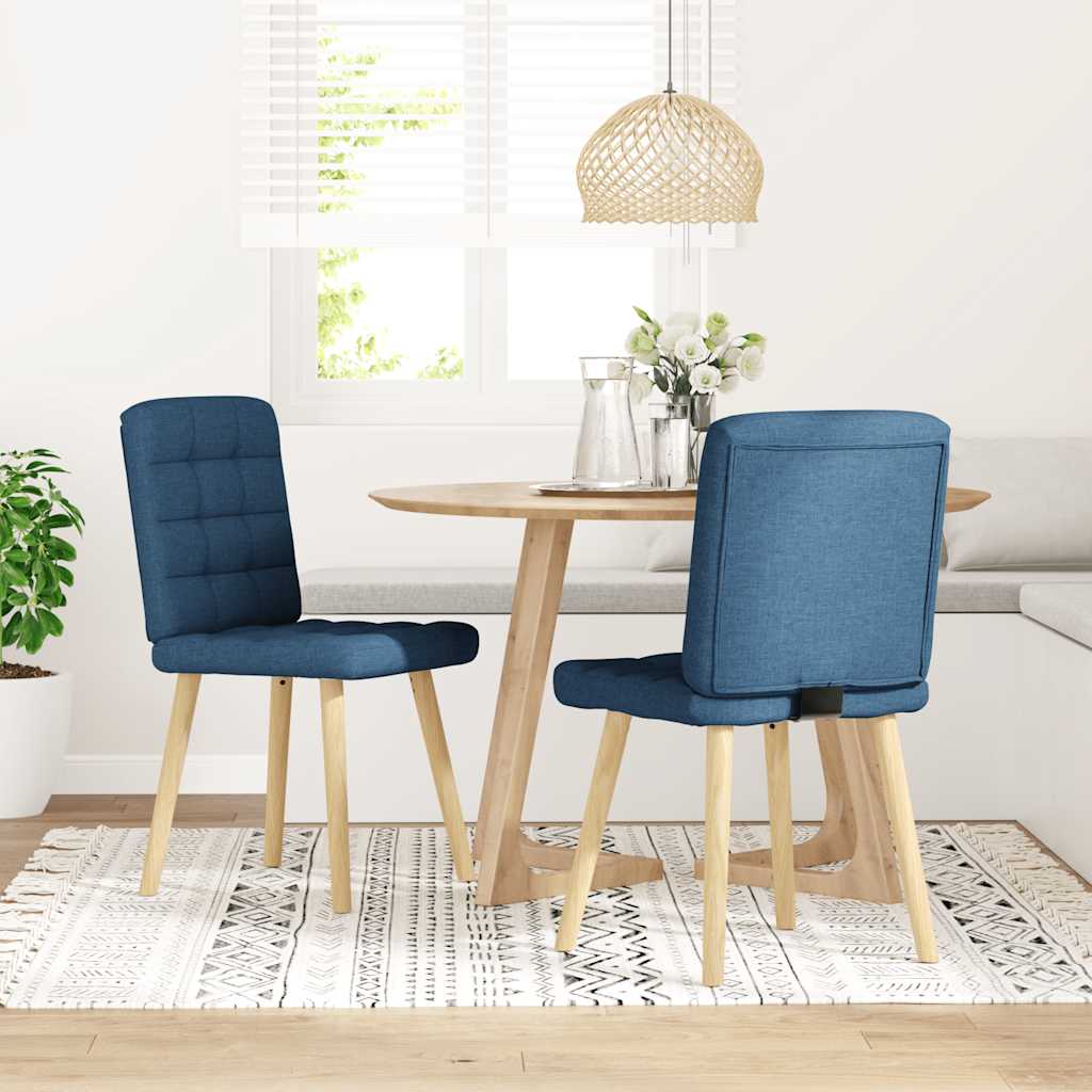 vidaXL Eetkamerstoelen 2 st stof blauw