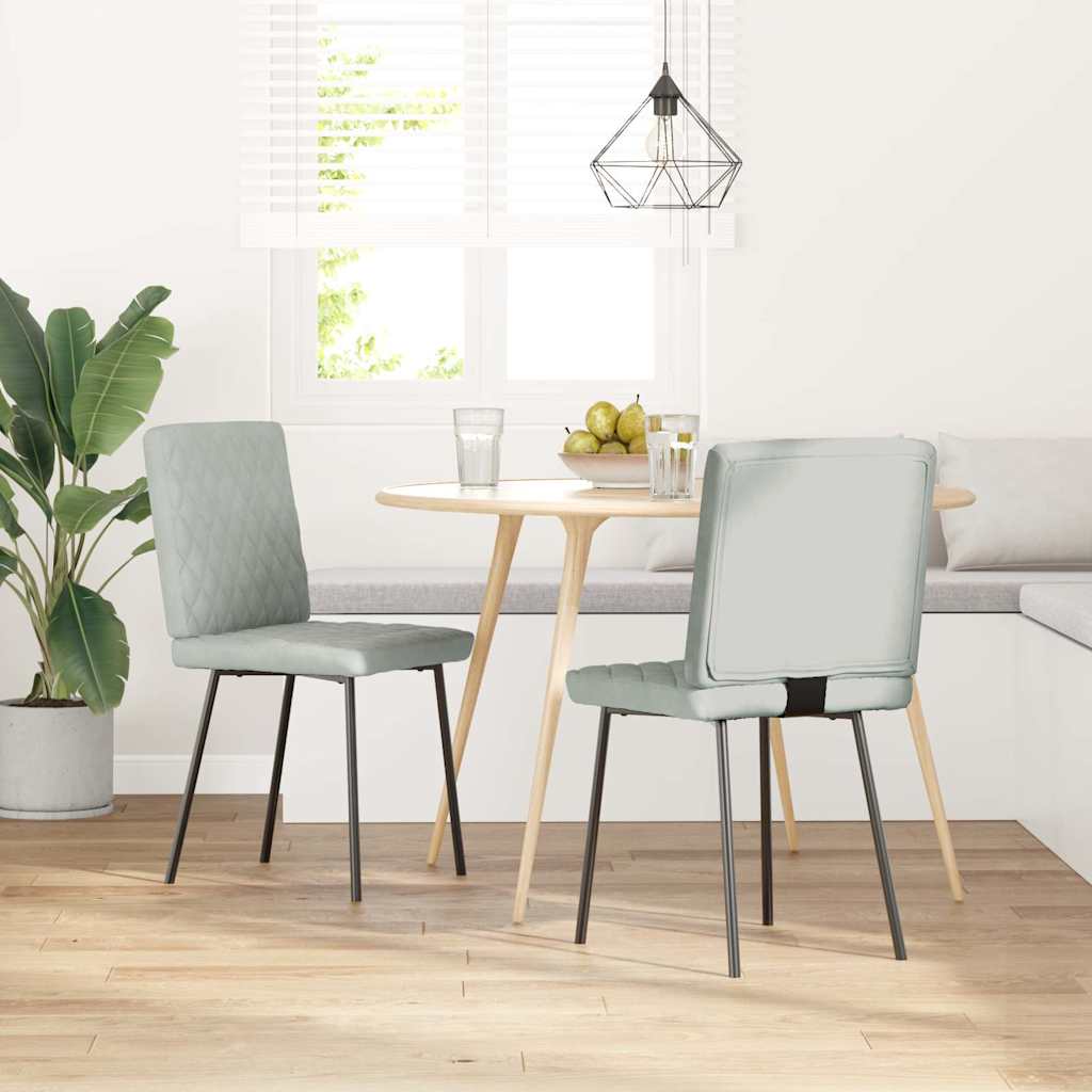 vidaXL Eetkamerstoelen 2 st fluweel lichtgrijs afbeelding