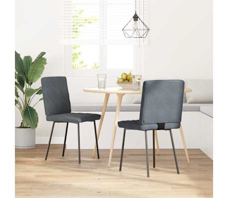 vidaXL Eetkamerstoelen 2 st fluweel donkergrijs