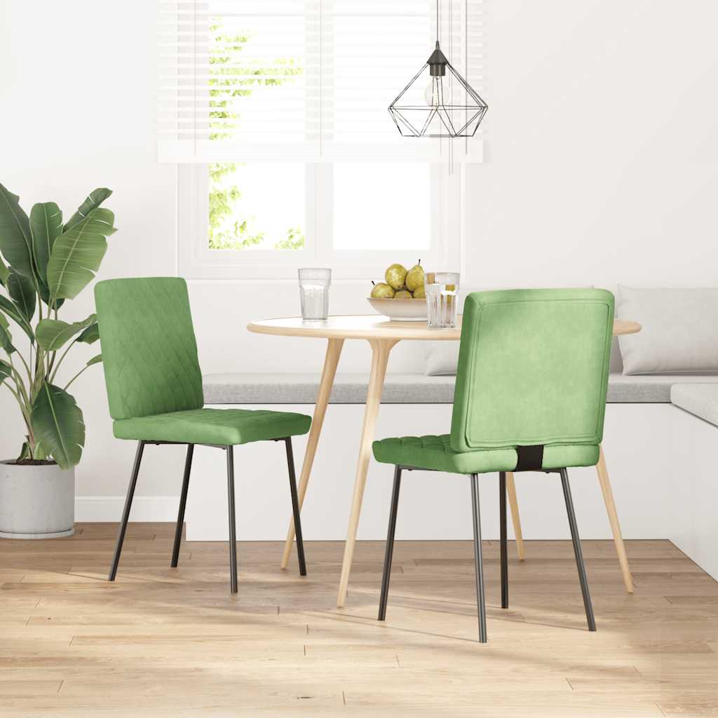 vidaXL Eetkamerstoelen 2 st fluweel lichtgroen