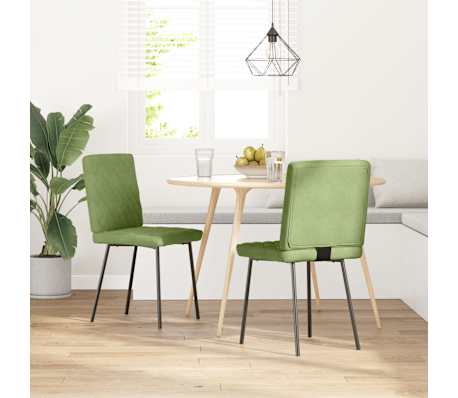 vidaXL Eetkamerstoelen 2 st fluweel lichtgroen