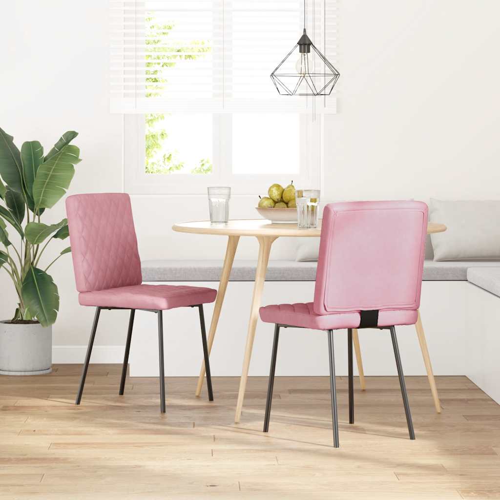 vidaXL Eetkamerstoelen 2 st fluweel roze