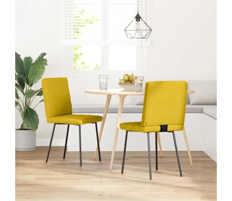 vidaXL Eetkamerstoelen 2 st fluweel geel