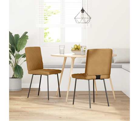 vidaXL Bor&eth;stofust&oacute;lar 2 stk. Br&uacute;nir Flauel