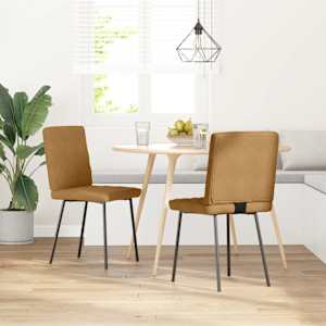 vidaXL Bor&eth;stofust&oacute;lar 2 stk. Br&uacute;nir Flauel