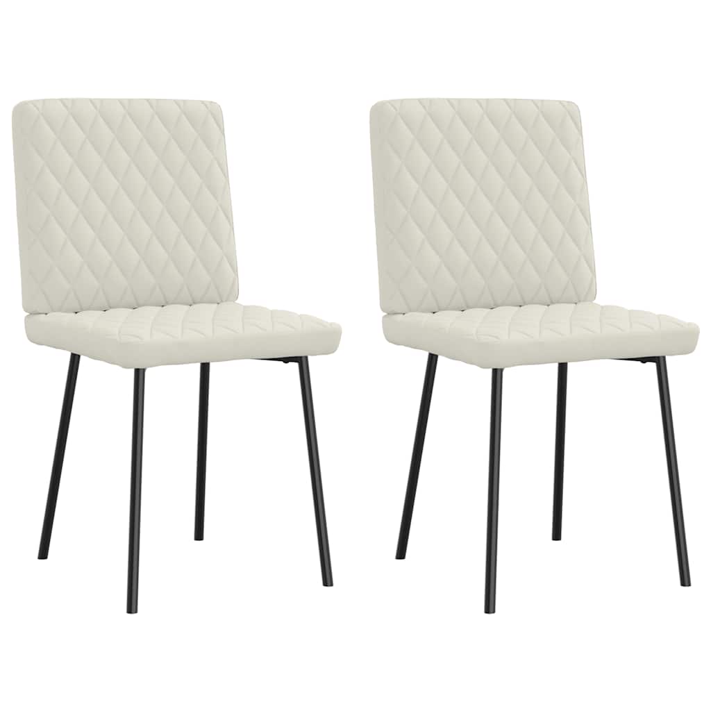 vidaXL Esszimmerstühle 2 Stk. Creme Samt