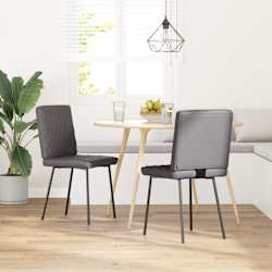 vidaXL Chaises &agrave; manger lot de 2 gris similicuir
